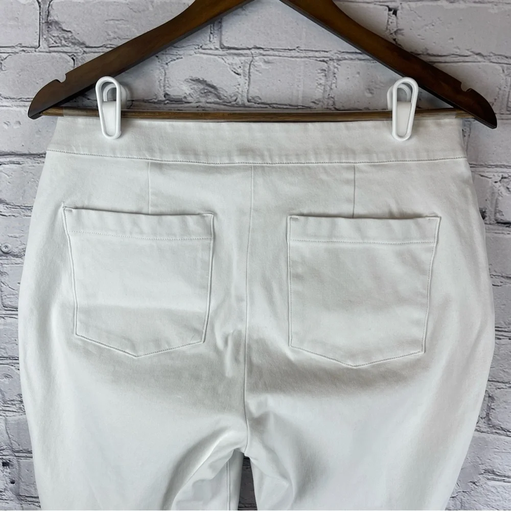 SPANX Flared‎ Pull-On Cropped Jeans Tummy Control Stretch Women’s Large White - Picture 5 of 12